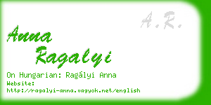 anna ragalyi business card