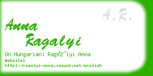 anna ragalyi business card